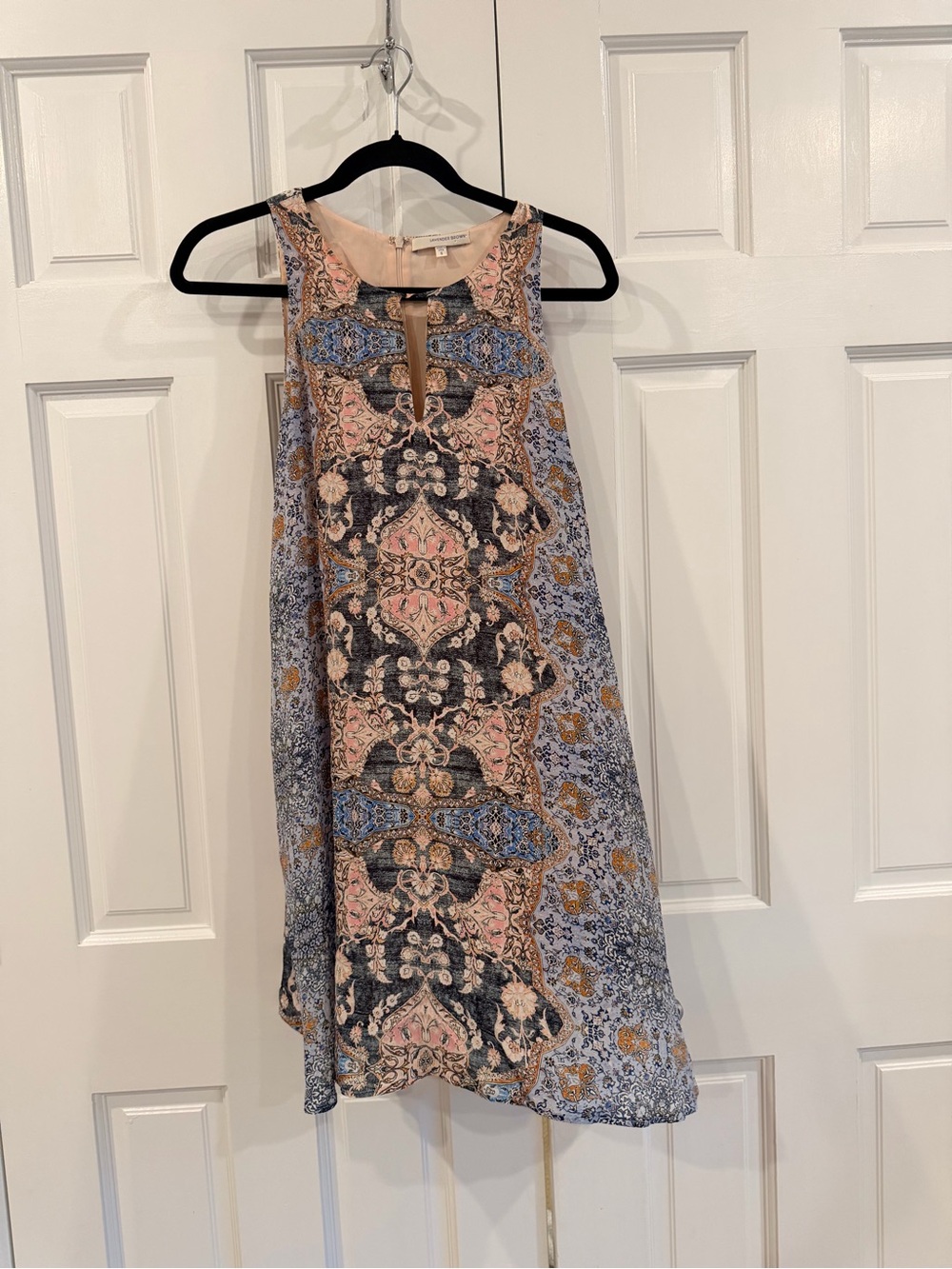 Lavender Brown 100% Silk Dress | Size Small | Pockets | Gorgeous Print 💜